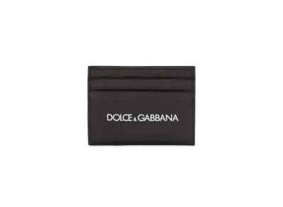 Dolce&Gabbana Card Holder Calfskin Print Logo "Black"