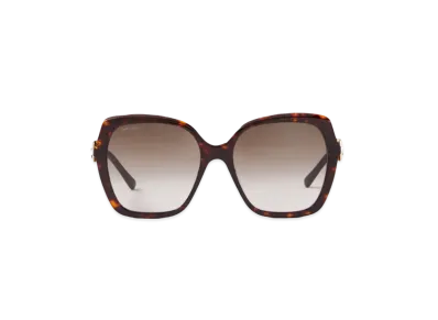 Jimmy Choo Manon Square Frame Sunglasses With Swarovski Crystals "Dark Havana"