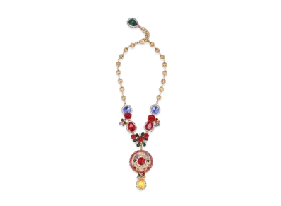 Dolce&Gabbana Short Necklace With Rhinestone Accents "Multicolor"
