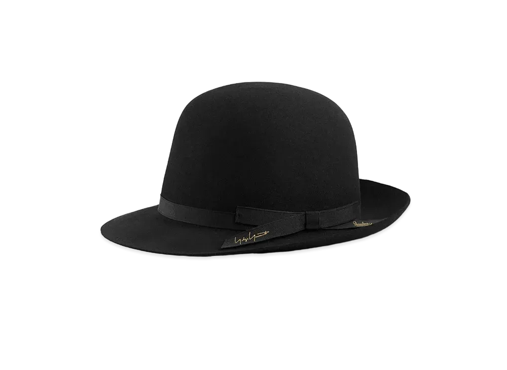 Yohji Yamamoto Pour Homme BORSALINO FOR YOHJI YAMAMOTO ICARO QS RABBIT FUR FELT ROLLER HAT "Black"