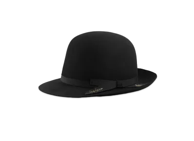 Yohji Yamamoto Pour Homme BORSALINO FOR YOHJI YAMAMOTO ICARO QS RABBIT FUR FELT ROLLER HAT "Black"