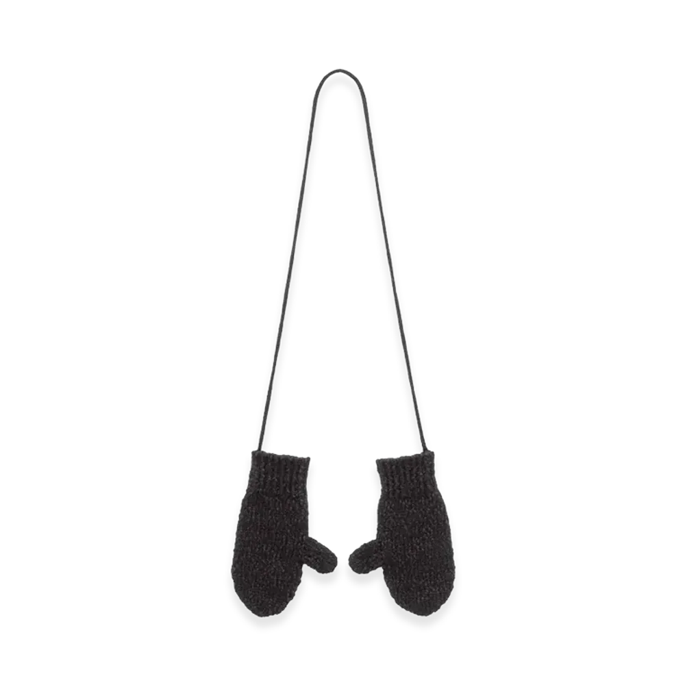 Graphpaper Cotton Wool Slub Mittens "Black"
