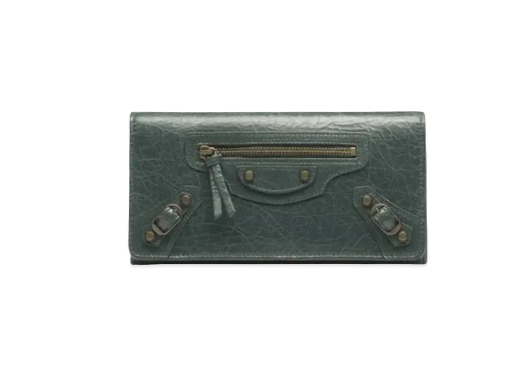 BALENCIAGA Classic Wallet Fur Classic Wallet "Green"