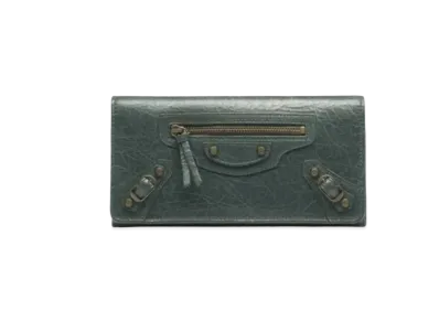 BALENCIAGA Classic Wallet Fur Classic Wallet "Green"
