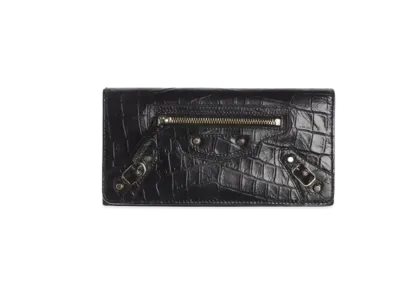 BALENCIAGA Classic Croco Effect Money Wallet Classic Wallet "Black"