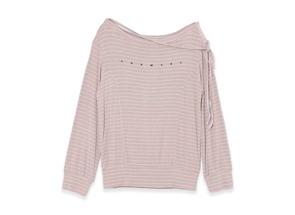 ANDMARY Women's Amy Loose Oneshoulder Tops "Pink Beige"