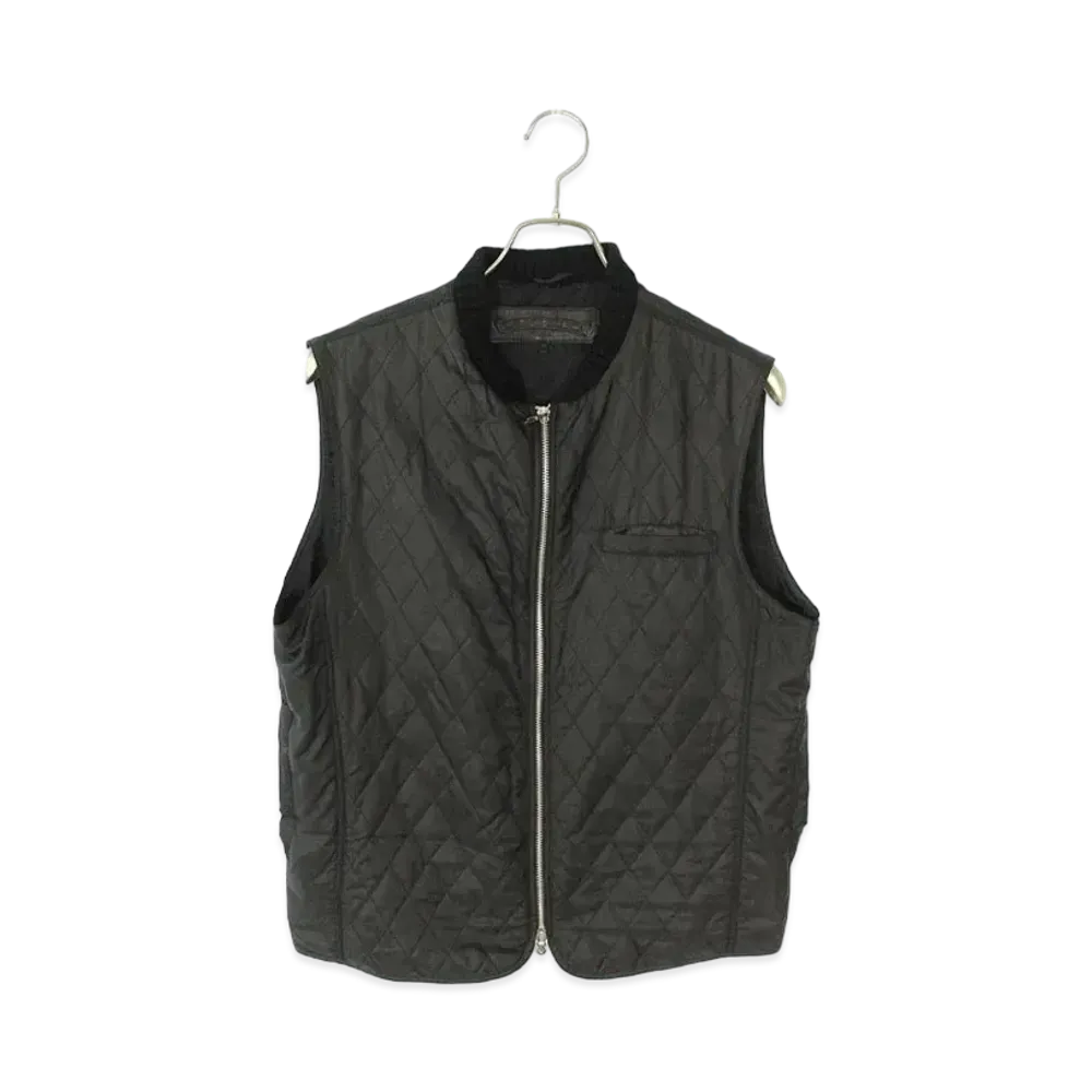 Chrome Hearts Papa ​​Back Cross Patch Quilting Vest "Black"