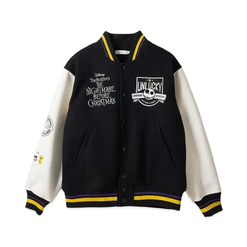 graniph x THE NIGHTMARE BEFORE CHRISTMAS Mr. Unlucky Stadium Jumper "Black"