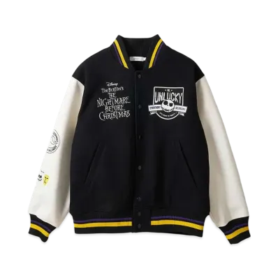 graniph x THE NIGHTMARE BEFORE CHRISTMAS Mr. Unlucky Stadium Jumper "Black"