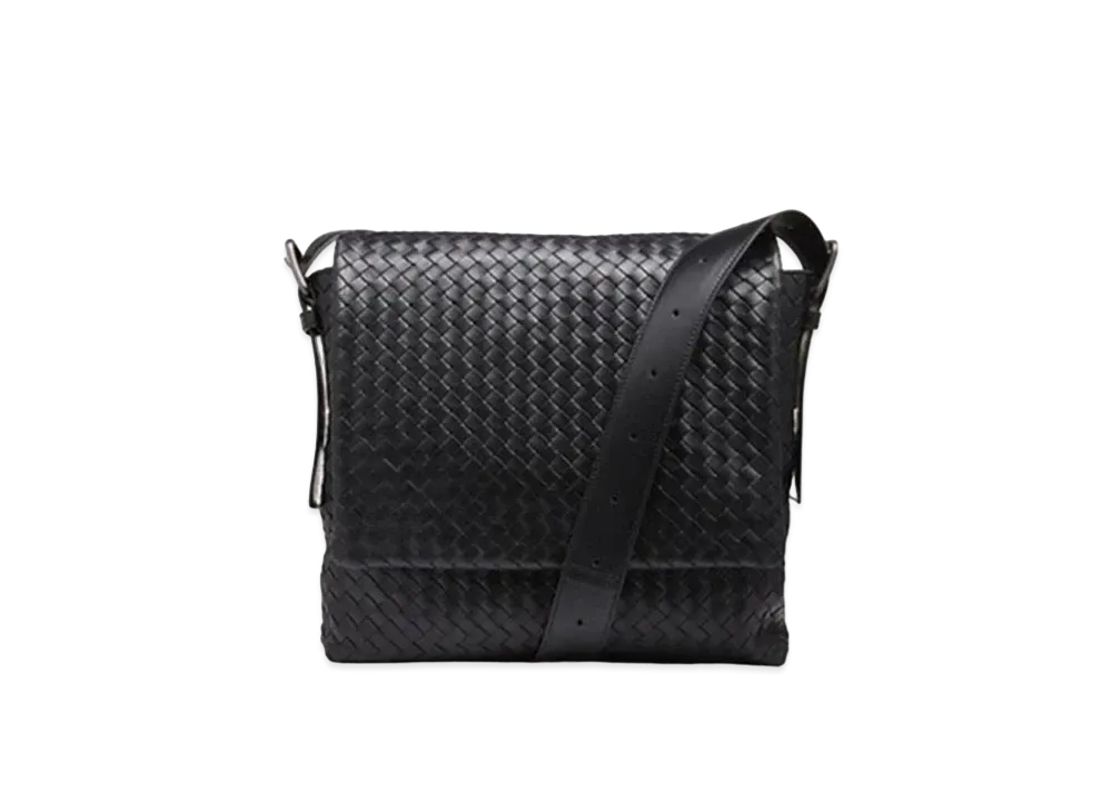 Bottega Veneta Lambskin Crossbody Bag "Black"