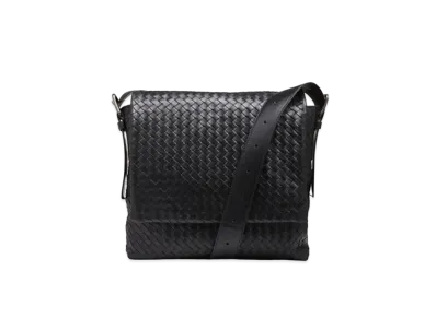 Bottega Veneta Lambskin Crossbody Bag "Black"