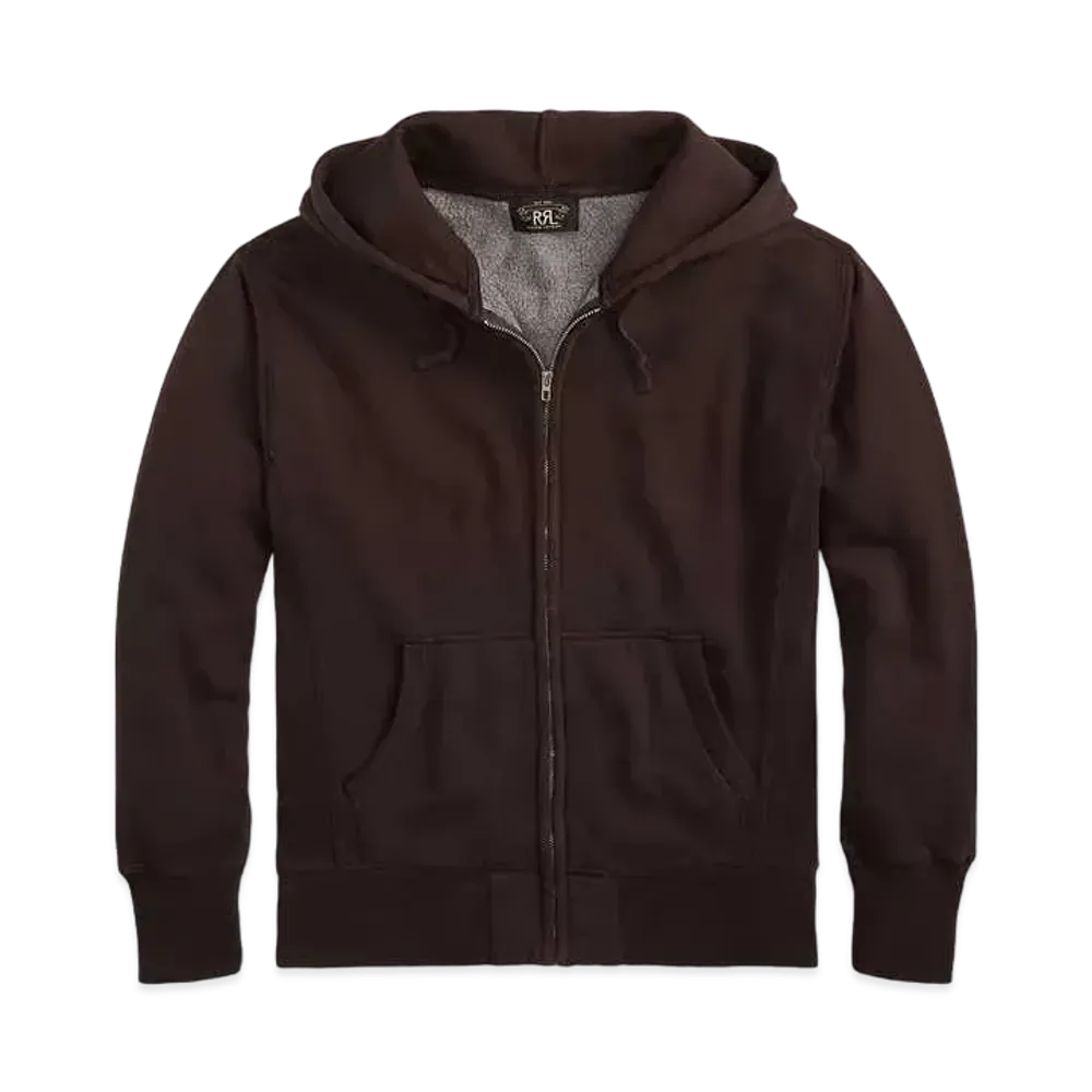 RRL Ralph Lauren Fleece Hull Zip Hoodie "Black"