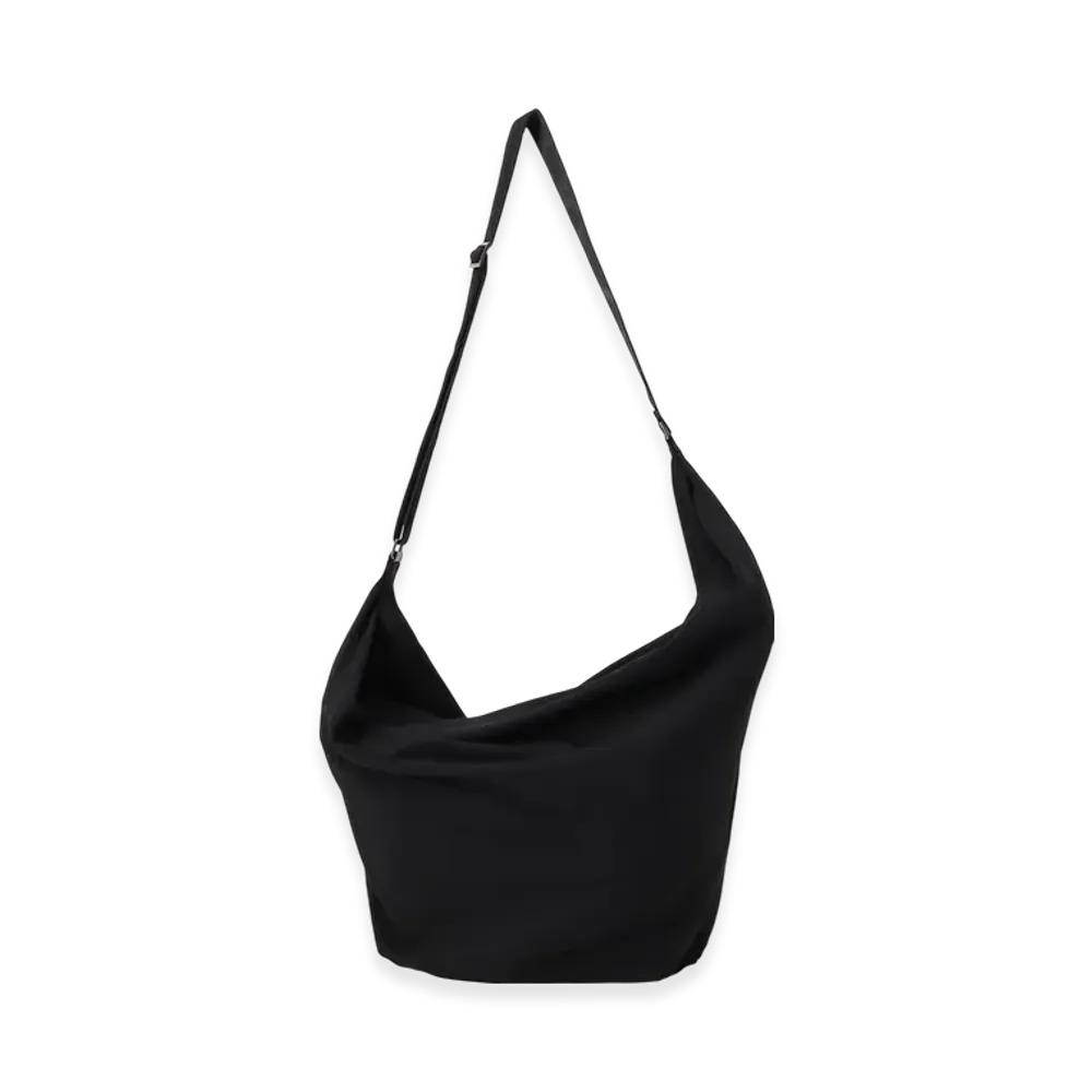 Yohji Yamamoto W/Gabardine Tuck Detail Cross Bag "Black"