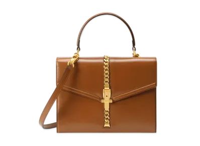 GUCCI Sylvie 1969 Small Top Handle Bag "Brown"