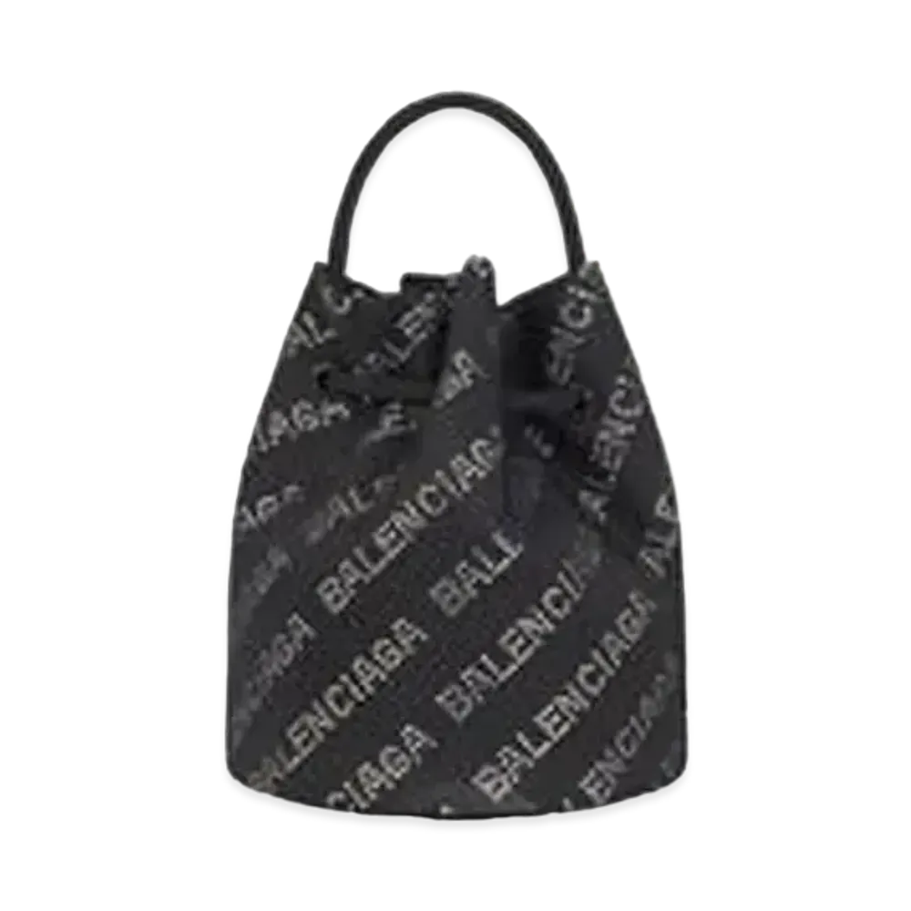 BALENCIAGA Women's Wheel XS Drawstring Bucket Bag "Black"