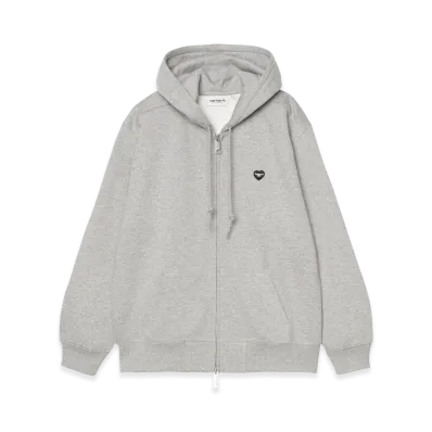 Carhartt WIP Women's Hooded Small Heart Patch Jacket "Grey Heather/Black"
