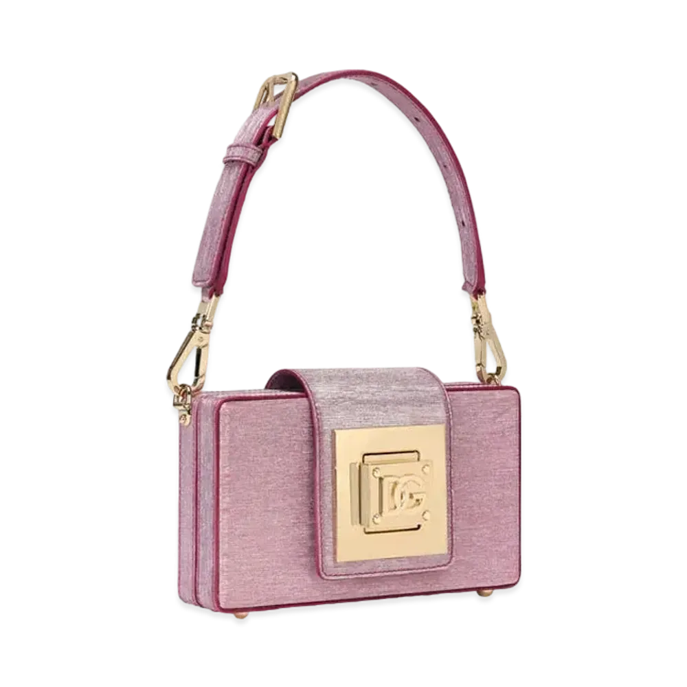 Dolce&Gabbana Box Clutch Lelex Fabric DG Closure "Pink"