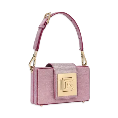 Dolce&Gabbana Box Clutch Lelex Fabric DG Closure "Pink"
