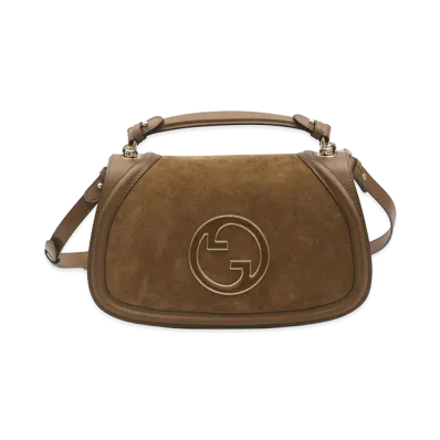 GUCCI Women's Suede And Leather Gucci Blondie Shoulder Bag "Camel"