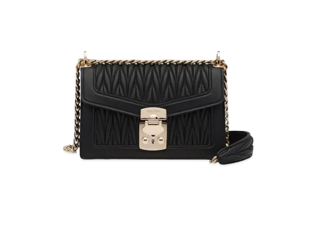 MIU MIU Miu Confidential Materasse Leather Bag "Black"