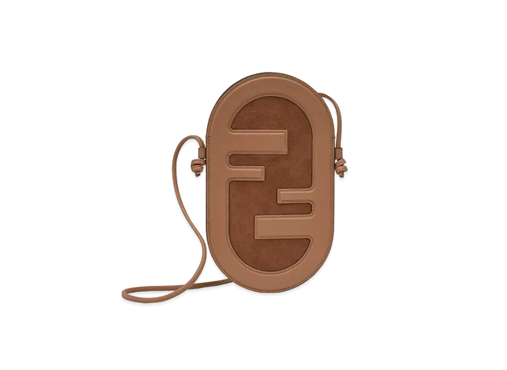 FENDI 12 Pro Von Holder Leather Pouch "Brown"
