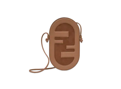 FENDI 12 Pro Von Holder Leather Pouch "Brown"