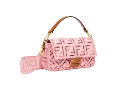 FENDI Baguette Canvas Bag with Embroidery "Pink"