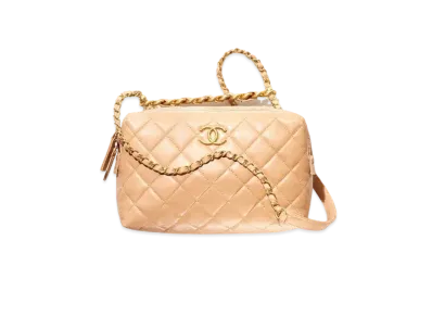 CHANEL Small Bowling Bag Calfskin "Beige"