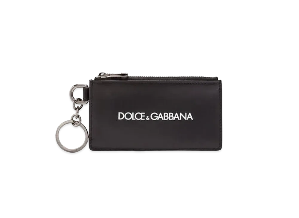 Dolce&Gabbana Card Holder Calfskin Print Logo "Black"