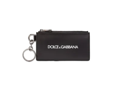 Dolce&Gabbana Card Holder Calfskin Print Logo "Black"