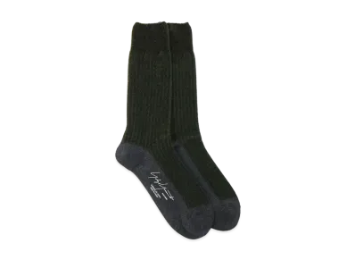 Yohji Yamamoto Pour Homme MOLE STITCH RIB SOCKS "Khaki"