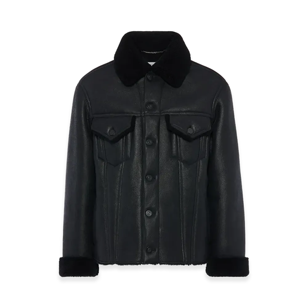 Maison Margiela Waxed Shearling Jacket "Black"