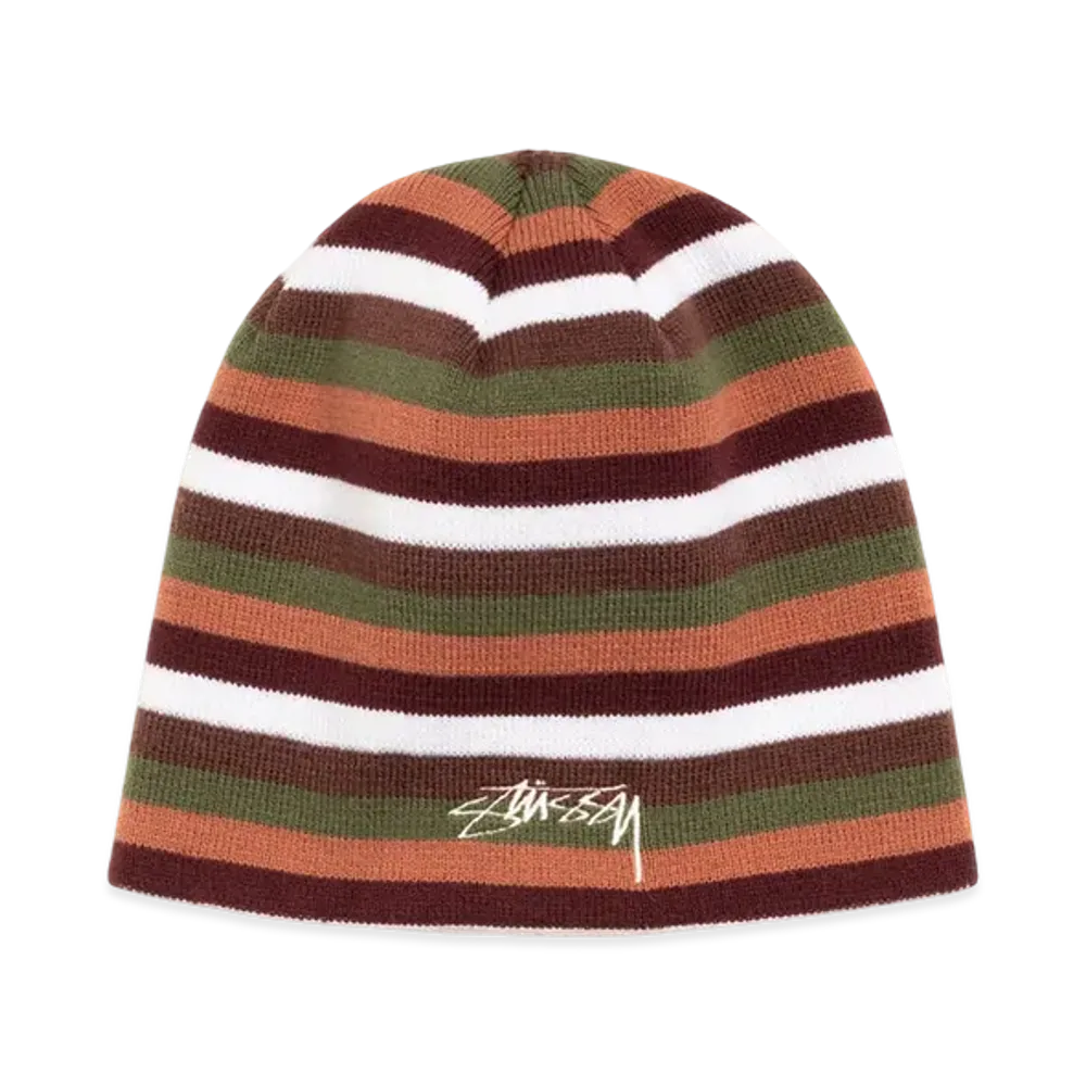Stussy Skullcap Smooth Stock Striped "Brown"
