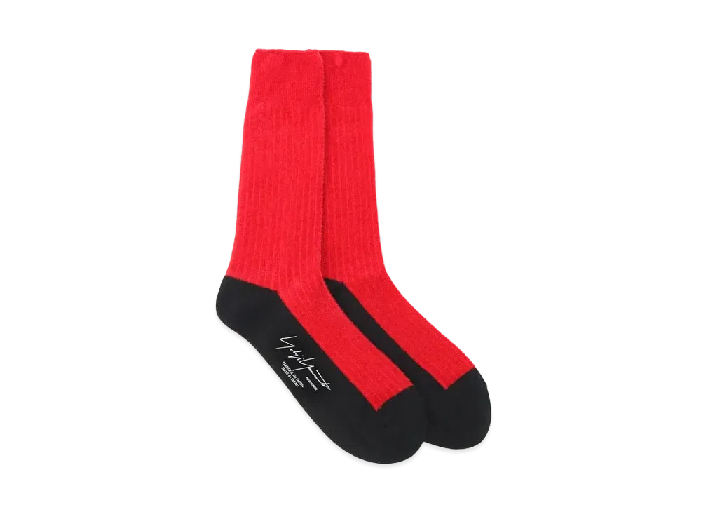Yohji Yamamoto Pour Homme MOLE STITCH RIB SOCKS "Red"