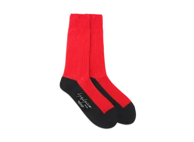 Yohji Yamamoto Pour Homme MOLE STITCH RIB SOCKS "Red"