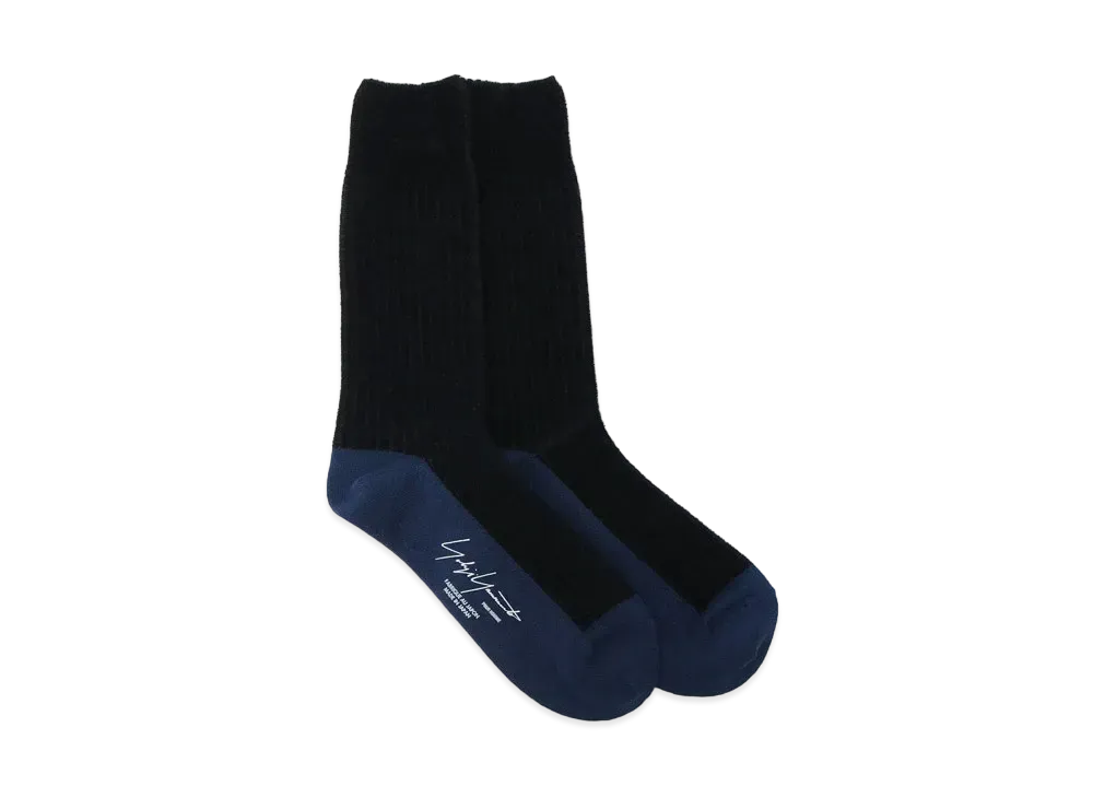 Yohji Yamamoto Pour Homme MOLE STITCH RIB SOCKS "Black"