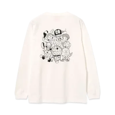 MANGART BEAMS x Fujiko F. Fujio Patch Long Sleeve T-shirt "White"