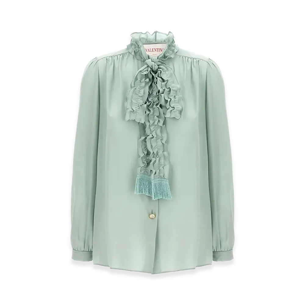 Valentino Garavani Women's Lavalliere Shirt "Green"