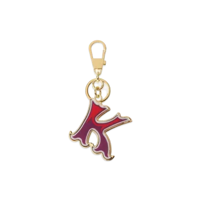 GUCCI Letter K Plexiglas Keychain "Purple/Red"