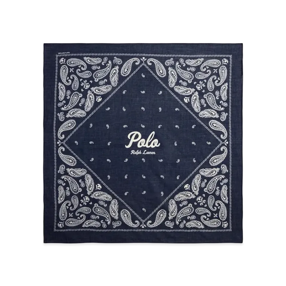 Polo Ralph Lauren Women's Cashmere Pattern Bandana "Navy Blue"
