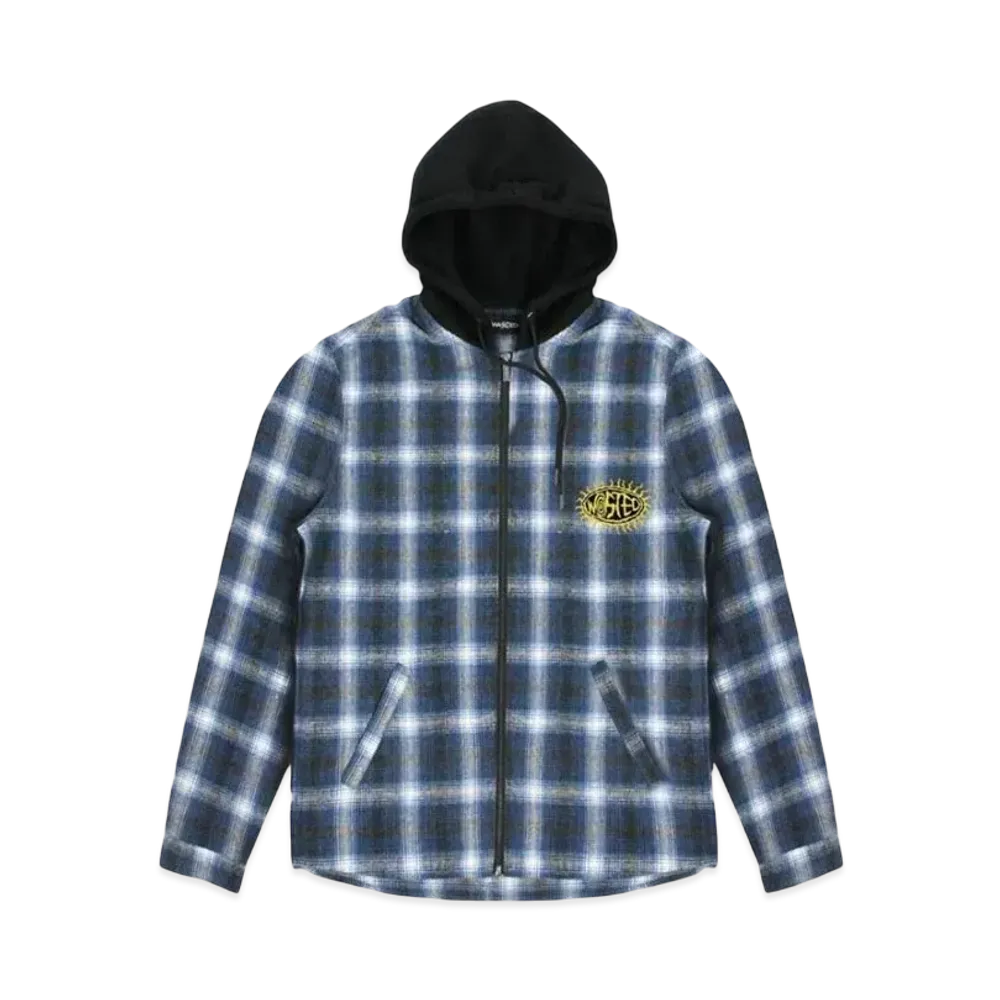 WASTED PARIS Hood Shirt Shadow Plaid Love "Blue"