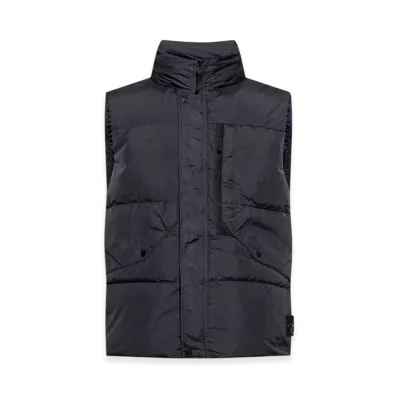 Stone Island G0423 Garment Dyed Crinkle Reps Recycled Nylon Down Vest - 23FW "Black"