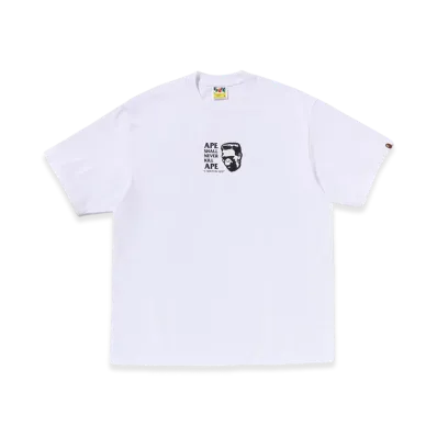 A BATHING APE Frankenstein Bape Logo Relaxed Fit Tee "White"