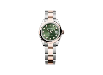 ROLEX Lady-Datejust Oystersteel & Everose Gold "Green"
