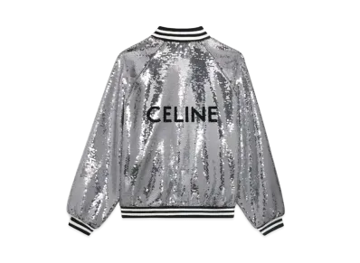 CELINE Celine Teddy Jacket In Cotton Fleece "Light Gray"