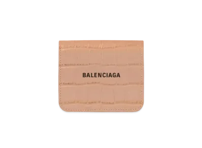 BALENCIAGA Cash Flap Coin And Card Holder "Beige"