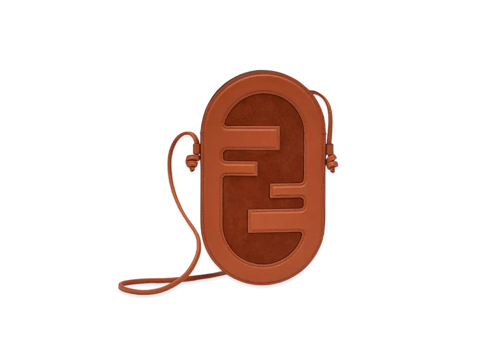 FENDI 12 Pro Von Holder Leather Pouch "Brown"