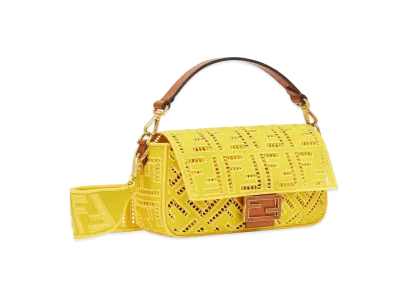 FENDI Baguette Canvas Bag With Embroidery "Yellow"
