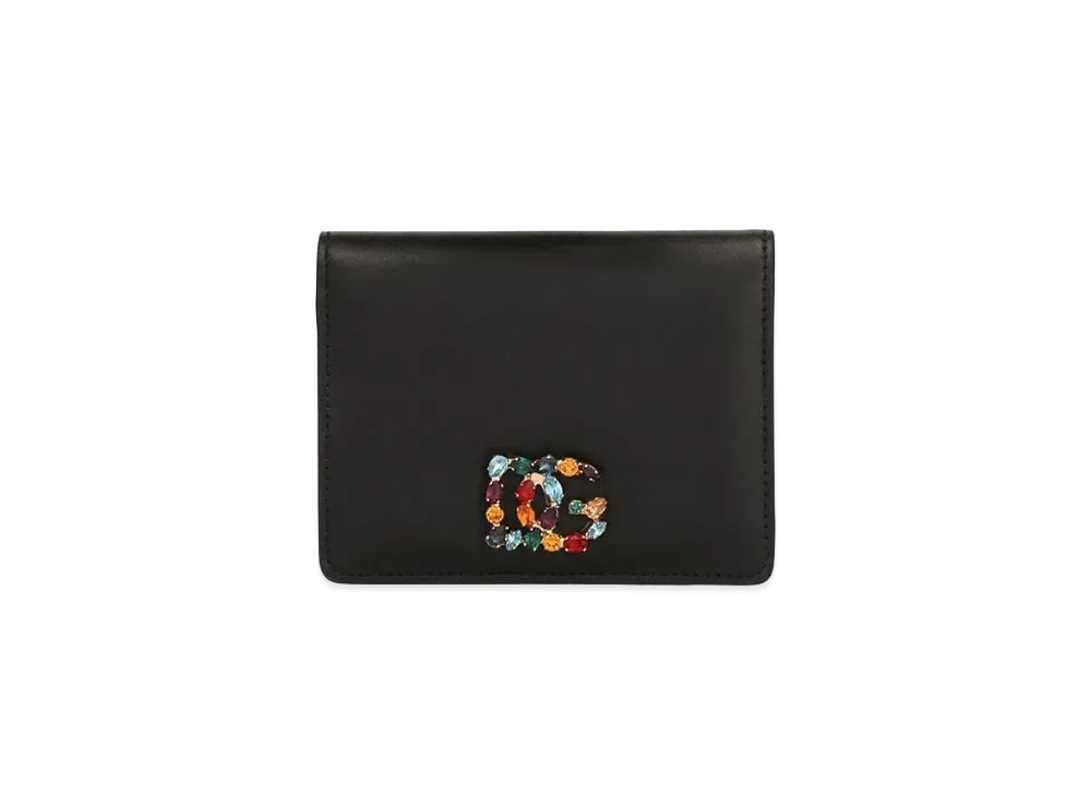 Dolce&Gabbana Wallet Calfskin DG Rhinestone "Black"
