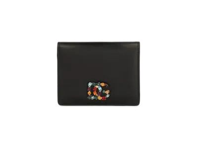 Dolce&Gabbana Wallet Calfskin DG Rhinestone "Black"